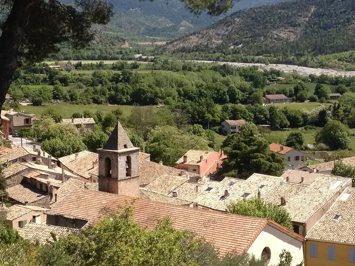 View on Mézel, Provencal village in Alpes de Haute Provence, France